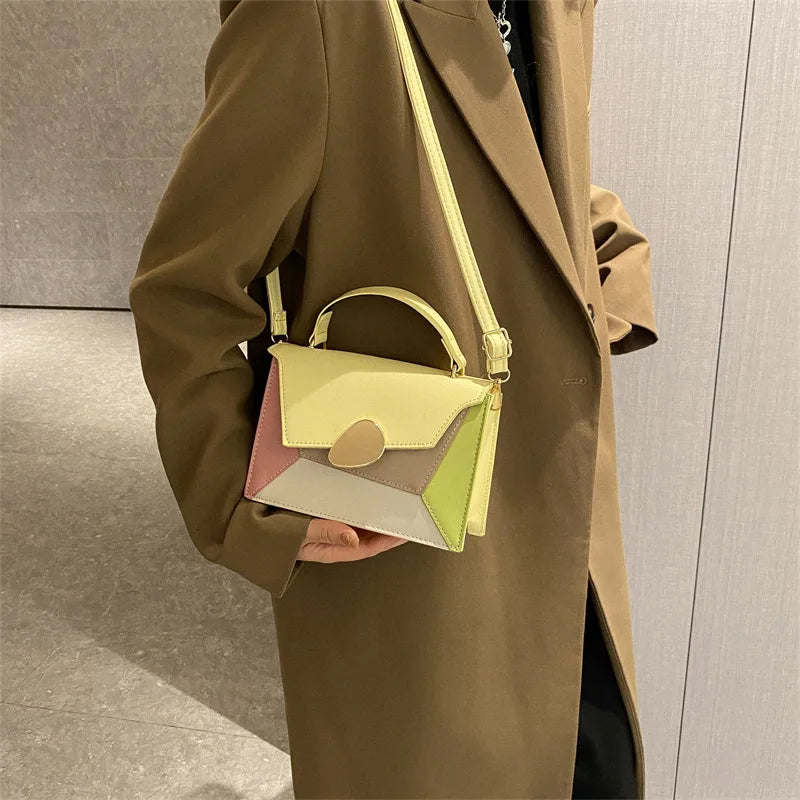 Personalized Patchwork Crossbody Bag Winter Texture Small Handbag