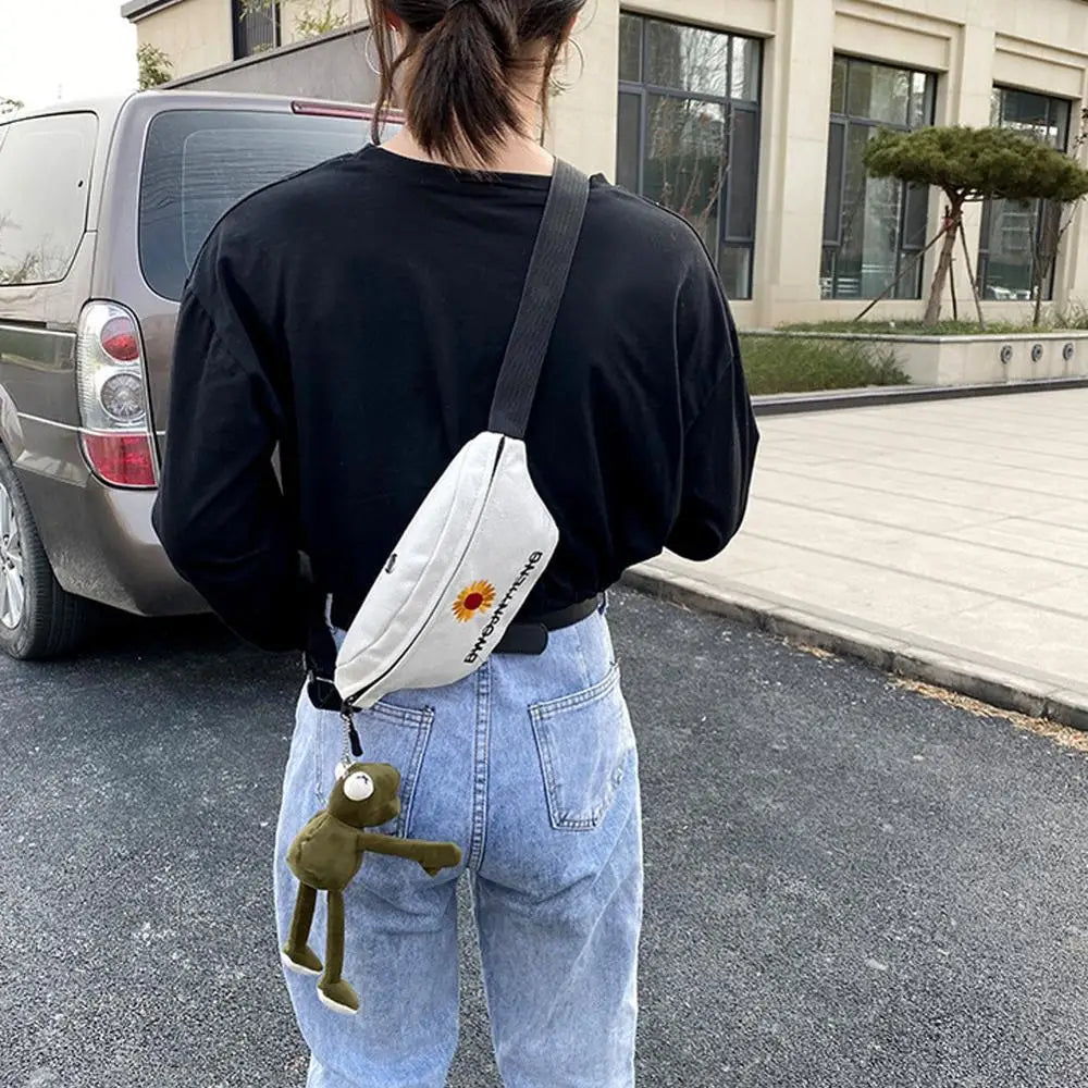 Casual Women Mini Bucket Pouch Daisy Waist Bag Girls Shoulder Bag