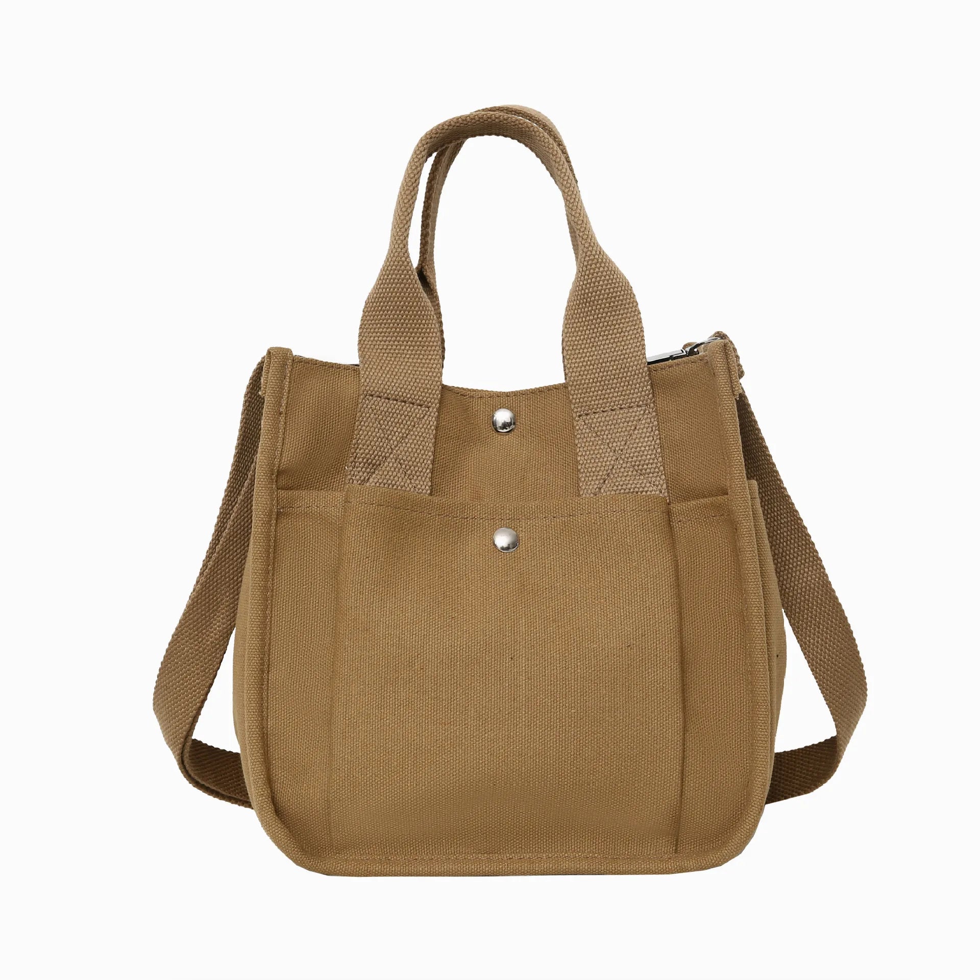 Canvas Casual Tote Shoulder Bag for Women Solid Crossbody
