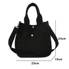 Canvas Casual Tote Shoulder Bag for Women Solid Crossbody