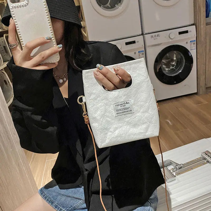 Japanese Style PU Handbag with Short Handles Women Shopper Bag