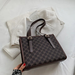 Women's Printed PU Shoulder Bag Large Capacity Tote Hobo Purses