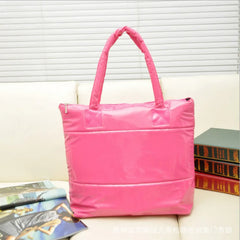 Women Space Pad Cotton Feather Down Bucket Handbag