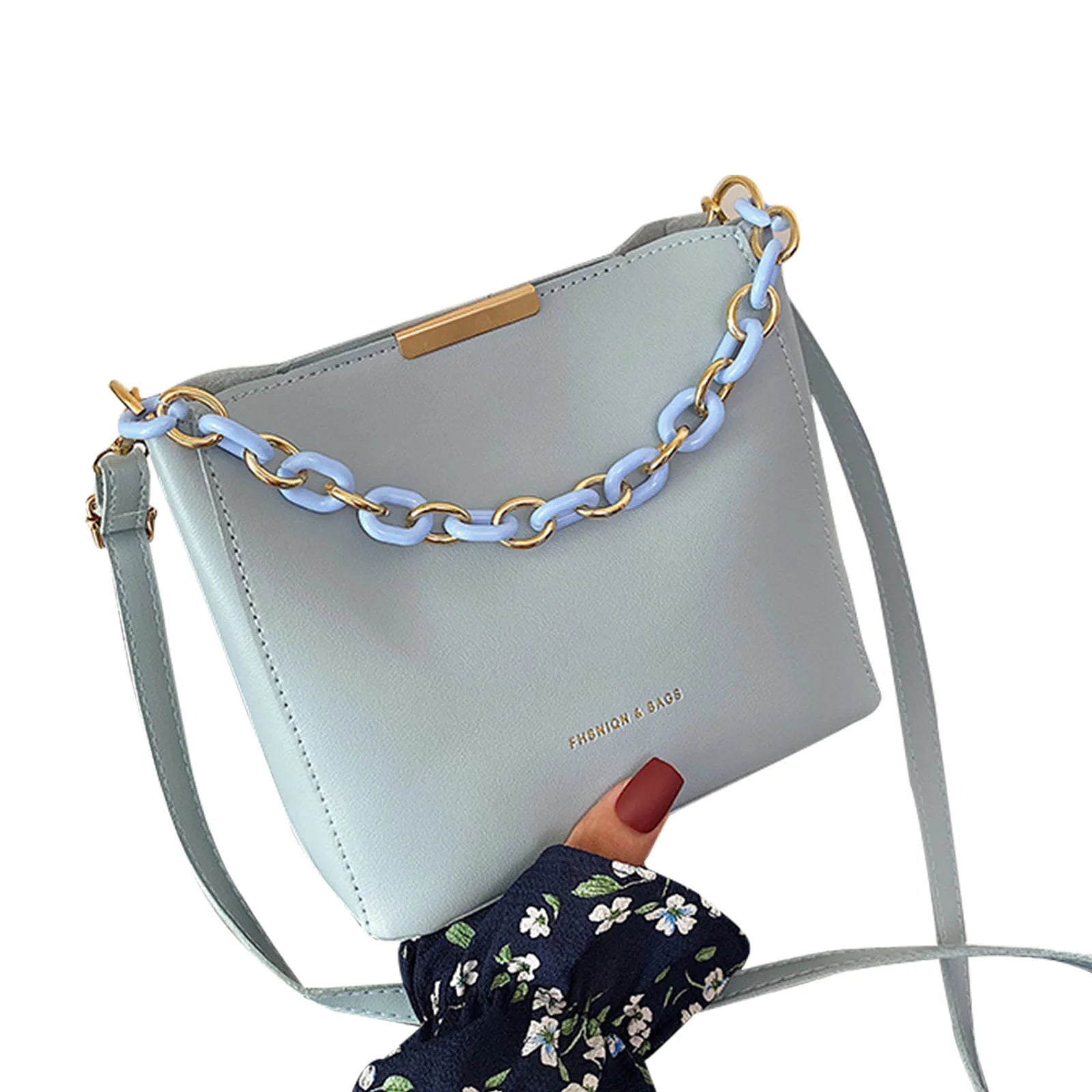 Stylish Bucket Bag Lady Shoulder Messenger Bags Women Leather Handbags