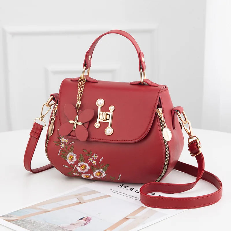 Embroidery One-shoulder Messenger Handbag for Women
