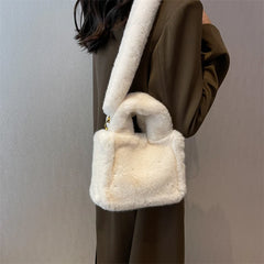 Plush Shoulder Bags for Women with Personality Strap