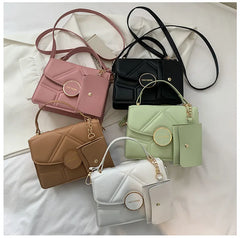 Women's Shoulder Bags Mini Square Splicing Purse Portable Messenger Bags