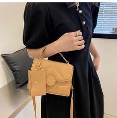 Women's Shoulder Bags Mini Square Splicing Purse Portable Messenger Bags