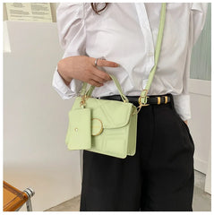 Women's Shoulder Bags Mini Square Splicing Purse Portable Messenger Bags