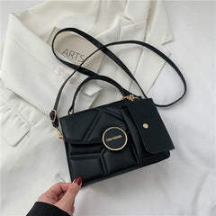 Women's Shoulder Bags Mini Square Splicing Purse Portable Messenger Bags