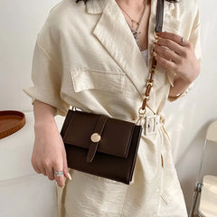 Soft Leather Shoulder Bag Crossbody Square Purse