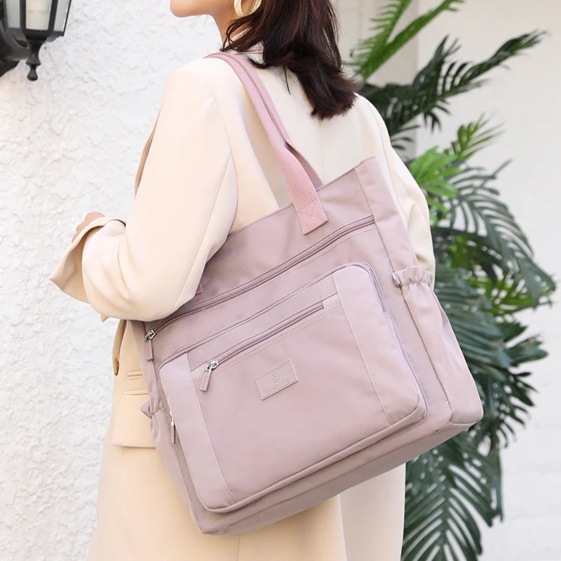 Women's High Top-handle Shoulder Bag Nylon Totes Bolsos Feminina