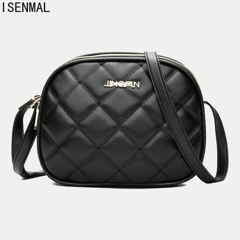 Plaid PU Leather Crossbody Bag Small Shoulder Messenger Purse