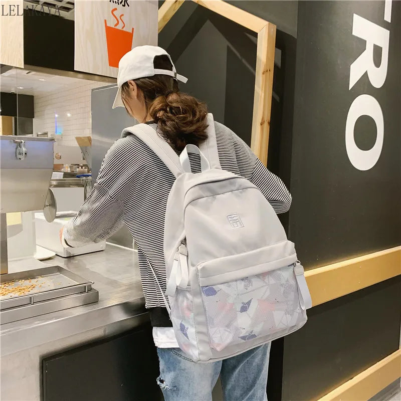 Harajuku Girl Book School Bags Waterproof Nylon Backpack