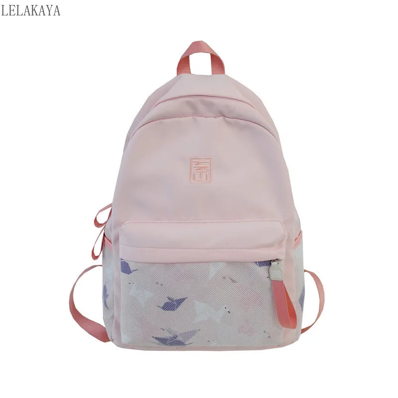 Harajuku Girl Book School Bags Waterproof Nylon Backpack