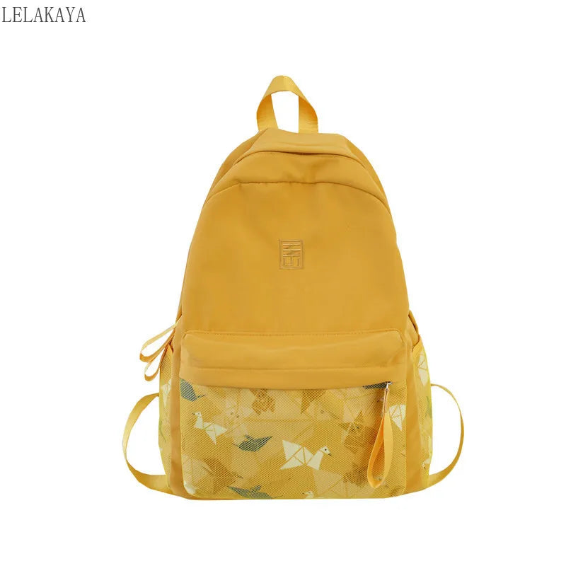 Harajuku Girl Book School Bags Waterproof Nylon Backpack