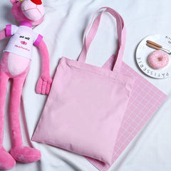 Harajuku Solid Canvas Shopper Bag Women's College Ulzzang
