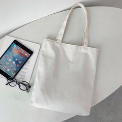 Harajuku Solid Canvas Shopper Bag Women's College Ulzzang