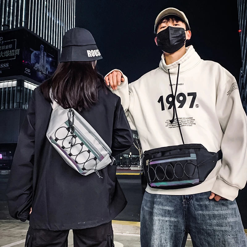 Harajuku Ladies Chest Bag Embroidery Crossbody Pouch