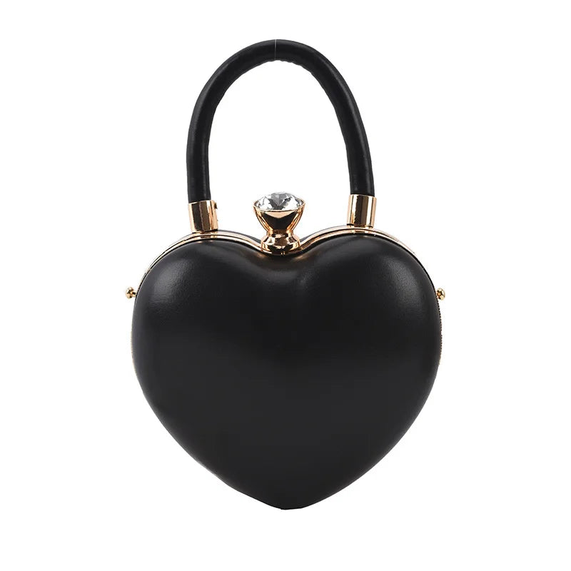Heart Bag Women Leather Handbags Punk Jelly Purse Bag Gothic Chain