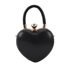 Heart Bag Women Leather Handbags Punk Jelly Purse Bag Gothic Chain