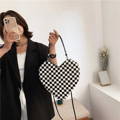 Heart Shaped Women's Shoulder Bag Soft Purses and Handbags