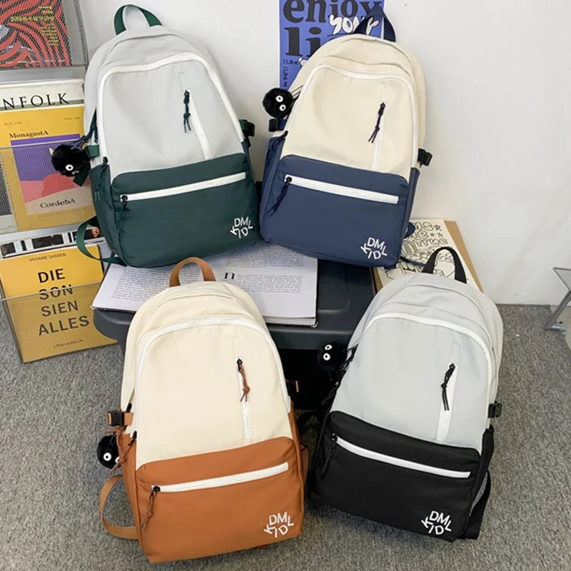 High Capacity Casual Women Backpack Waterproof Nylon Student Schoolbag