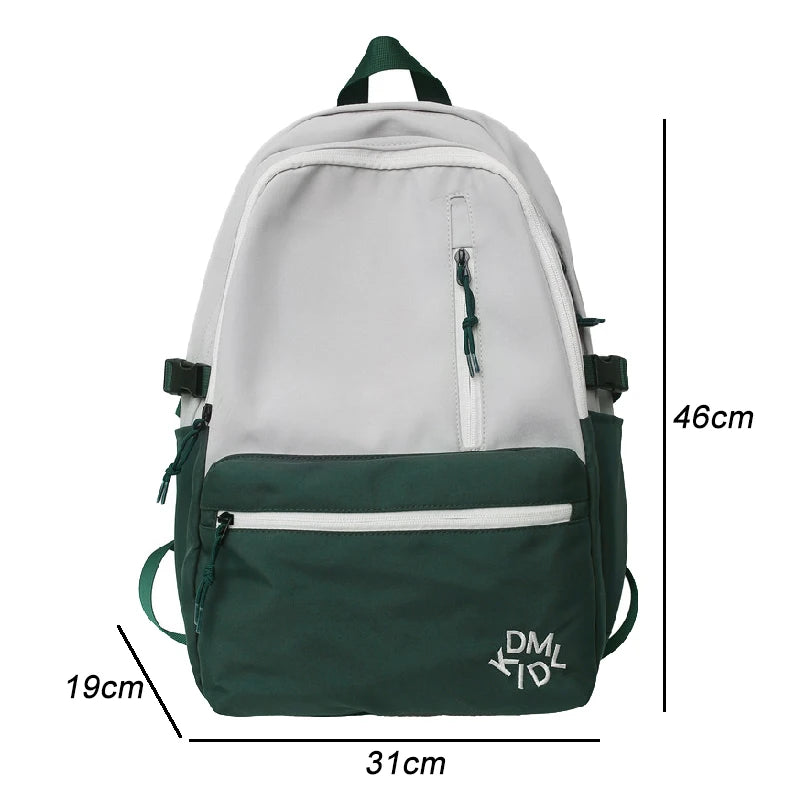 High Capacity Casual Women Backpack Waterproof Nylon Student Schoolbag