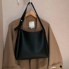 High-capacity Shoulder Bag For Women Bucket Bag Solid Leisure Handbag