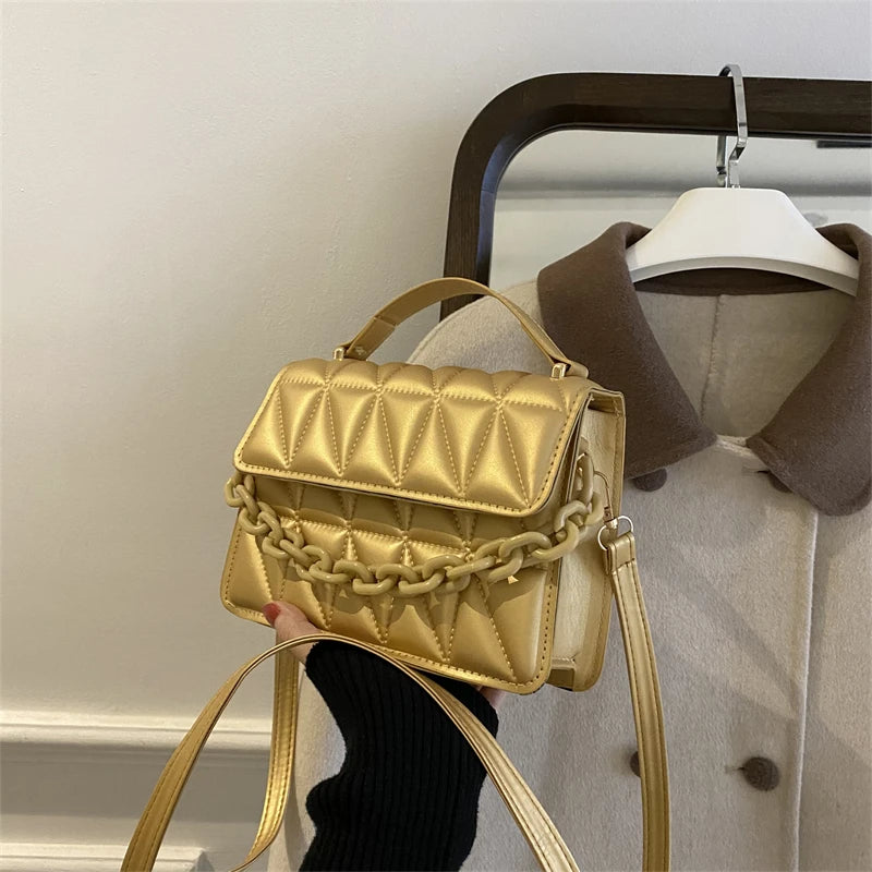 Women's Chain Shoulder Bag PU Leather Handbag