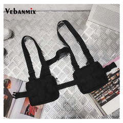 Hip Hop Streetwear Men Tactical Chest Rig Multi-pockets Waistcoat Chest Bag Vest