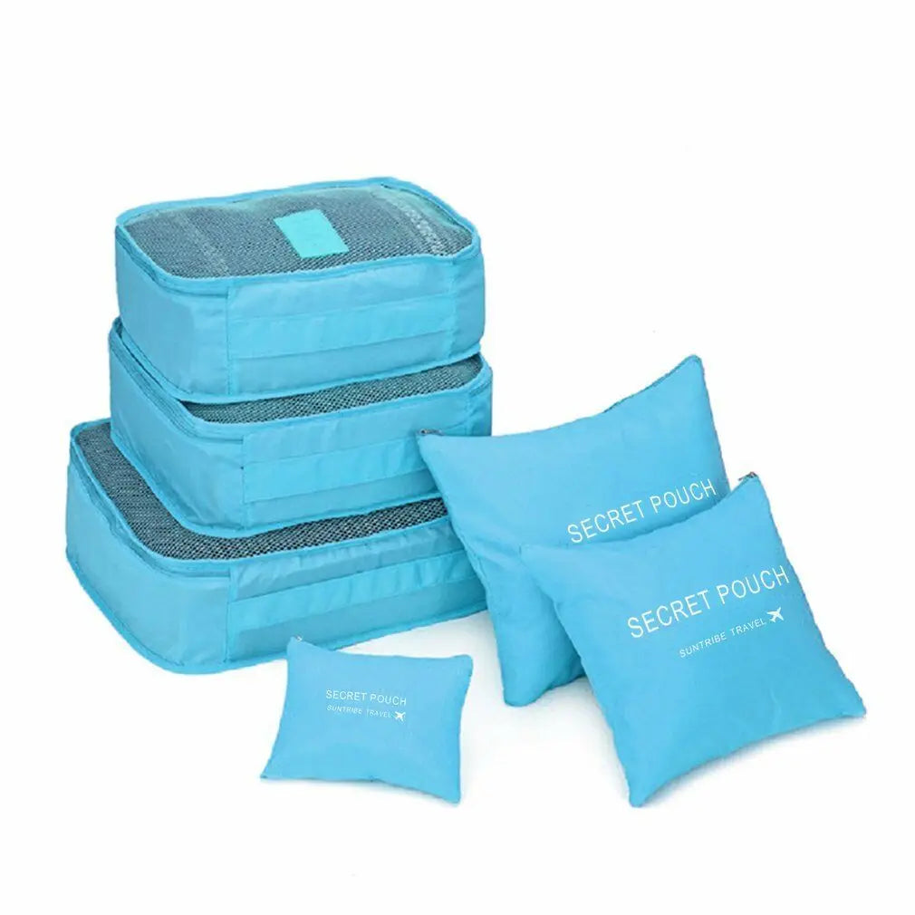 6-Piece Travel Bags Waterproof Storage Luggage Organizer Pouch