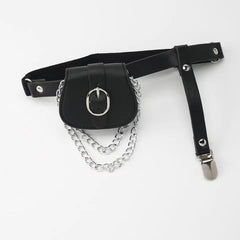 Stylish Women Waist Leg Belt Pu Leather Bag Fanny Pack for Outdoor Hiking