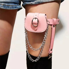 Stylish Women Waist Leg Belt Pu Leather Bag Fanny Pack for Outdoor Hiking