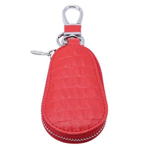Leather Key Wallet Unisex Zipper Keys Pouch Gourd Storage Case 5 Colors