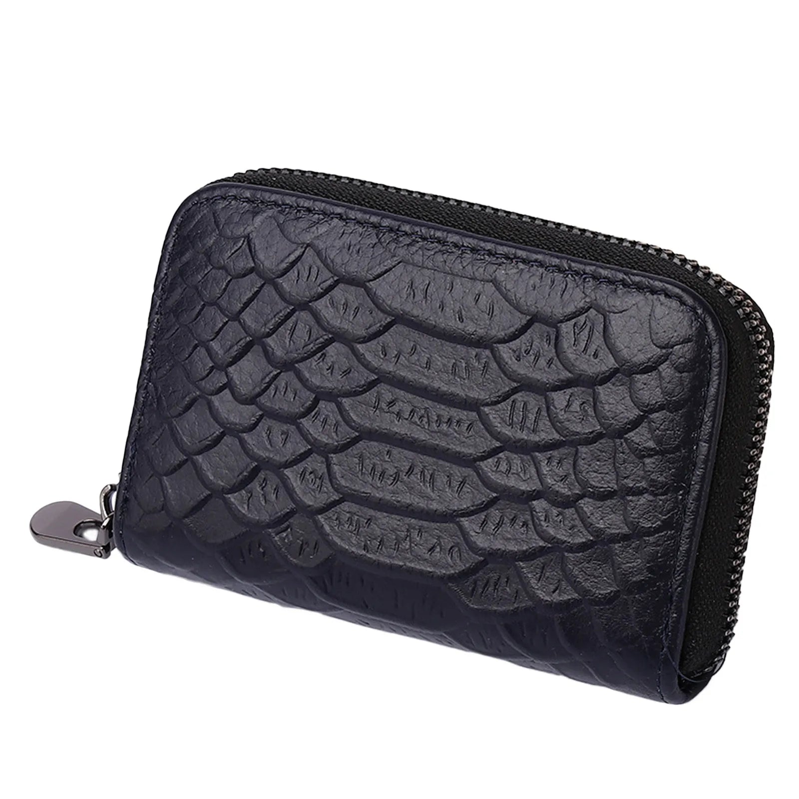 Long Wallet Solid Serpentine Women Hasp Purse Multiple Card Slots Clutch Bag