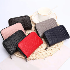 Long Wallet Solid Serpentine Women Hasp Purse Multiple Card Slots Clutch Bag