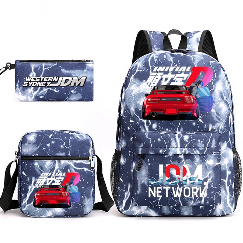 JDM Anime Backpack Men's Laptop Bag w/ Pencil Bag