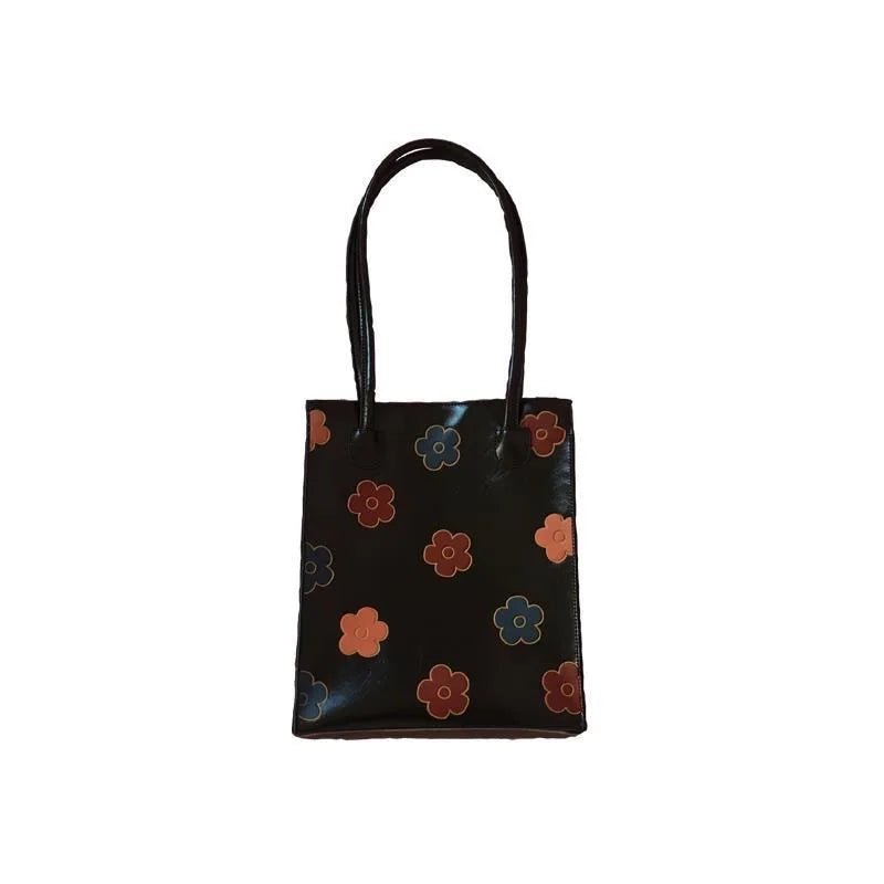 Japanese Pu Leather Flowers Messenger Bag Shoulder Bags