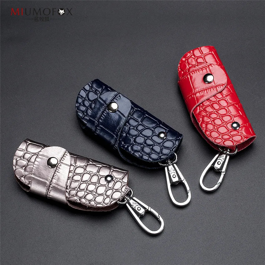 Leather Keys Organizer Keychain Small Wallets Key Bag Car Housekeeper