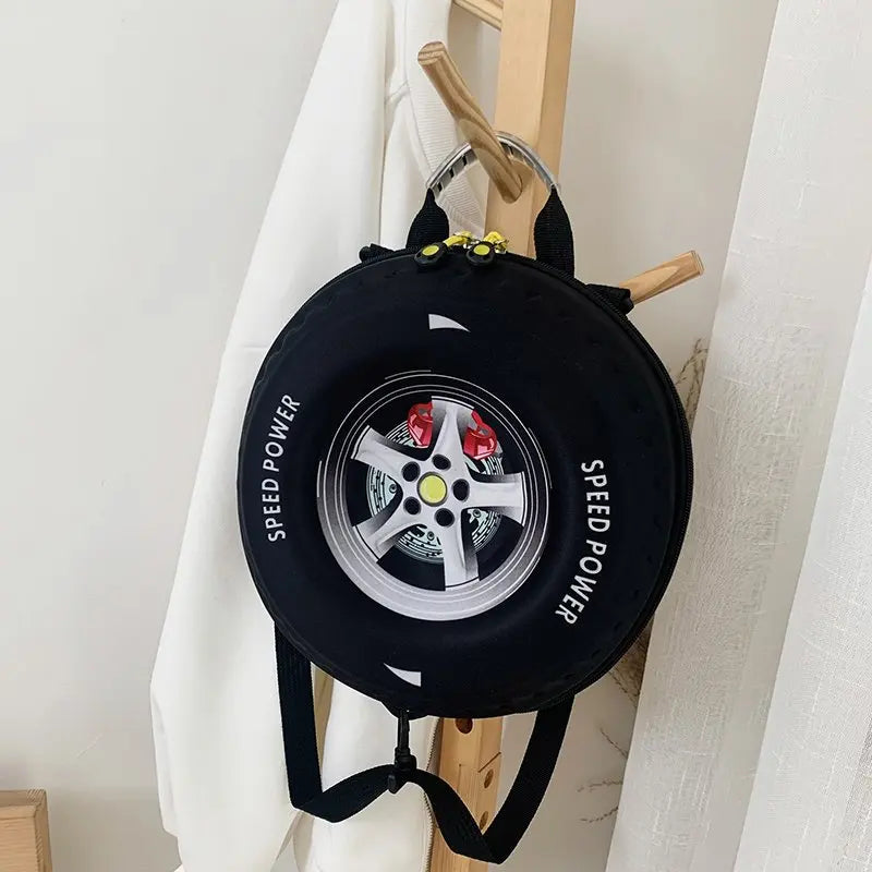 Kids Car Wheel Shape Backpack Waterproof Mini Bag