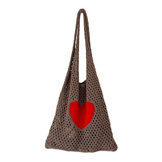 Knitted Shoulder Bags Casual Mesh Hollow Woven Handbag