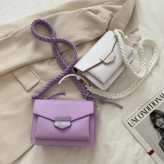 Women's Knitting Strap Shoulder Bag Small Crossbody Lady Messenger