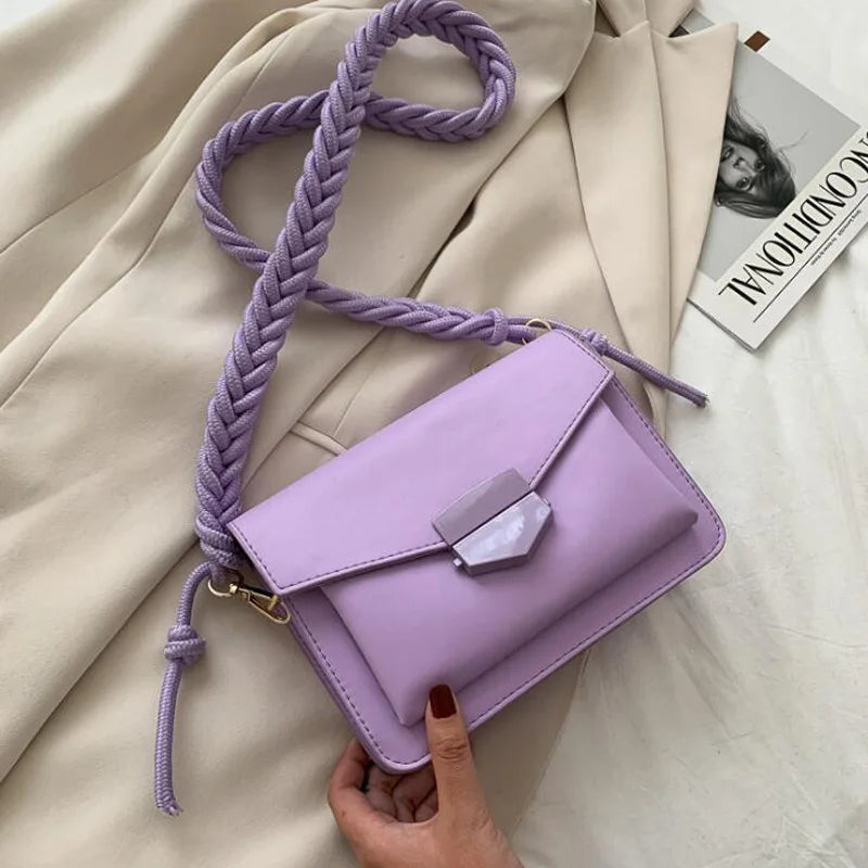 Women's Knitting Strap Shoulder Bag Small Crossbody Lady Messenger