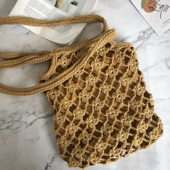 Hand Woven Flower Cotton Thread Mori Literature Straw Wool Holiday Style