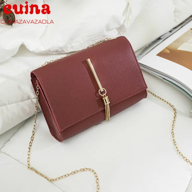 Embroidered Lock Mini Square Bag for Women
