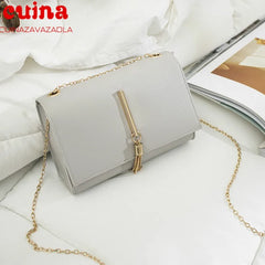 Embroidered Lock Mini Square Bag for Women