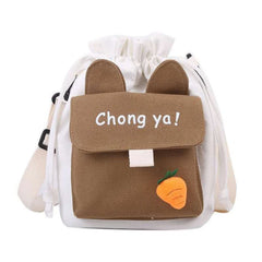 Japanese Harajuku Alphabet Print Canvas Bag