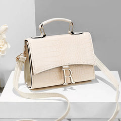 Crocodile Pattern Solid PU Leather Shoulder Bag