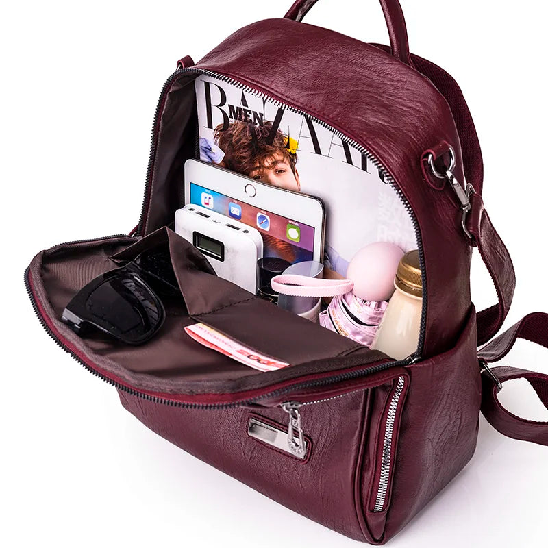 Ladies 3 In 1 Backpack Shoulder Bag Bagpack Academy Bookpack Women Schoolbag